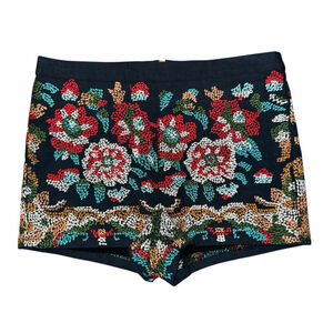 Women's Chan Luu Shorts Size S Black Multi-color Floral Embroidered designer